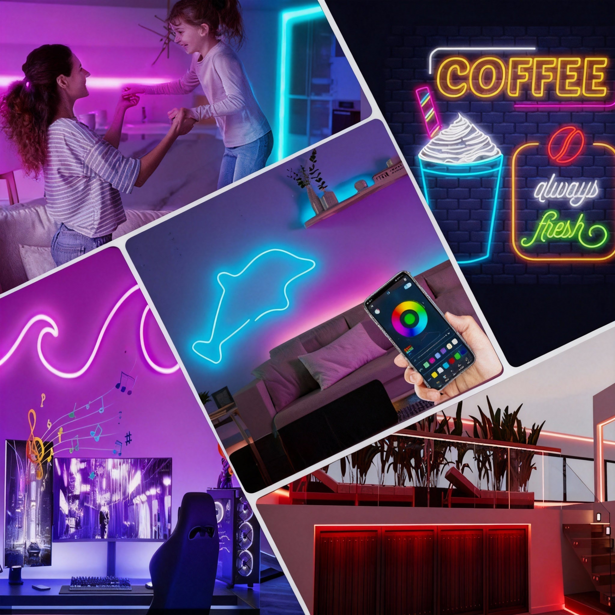 FITA LED FLEX PREMIUM + BRINDE LÂMPADA RGB COM SOM