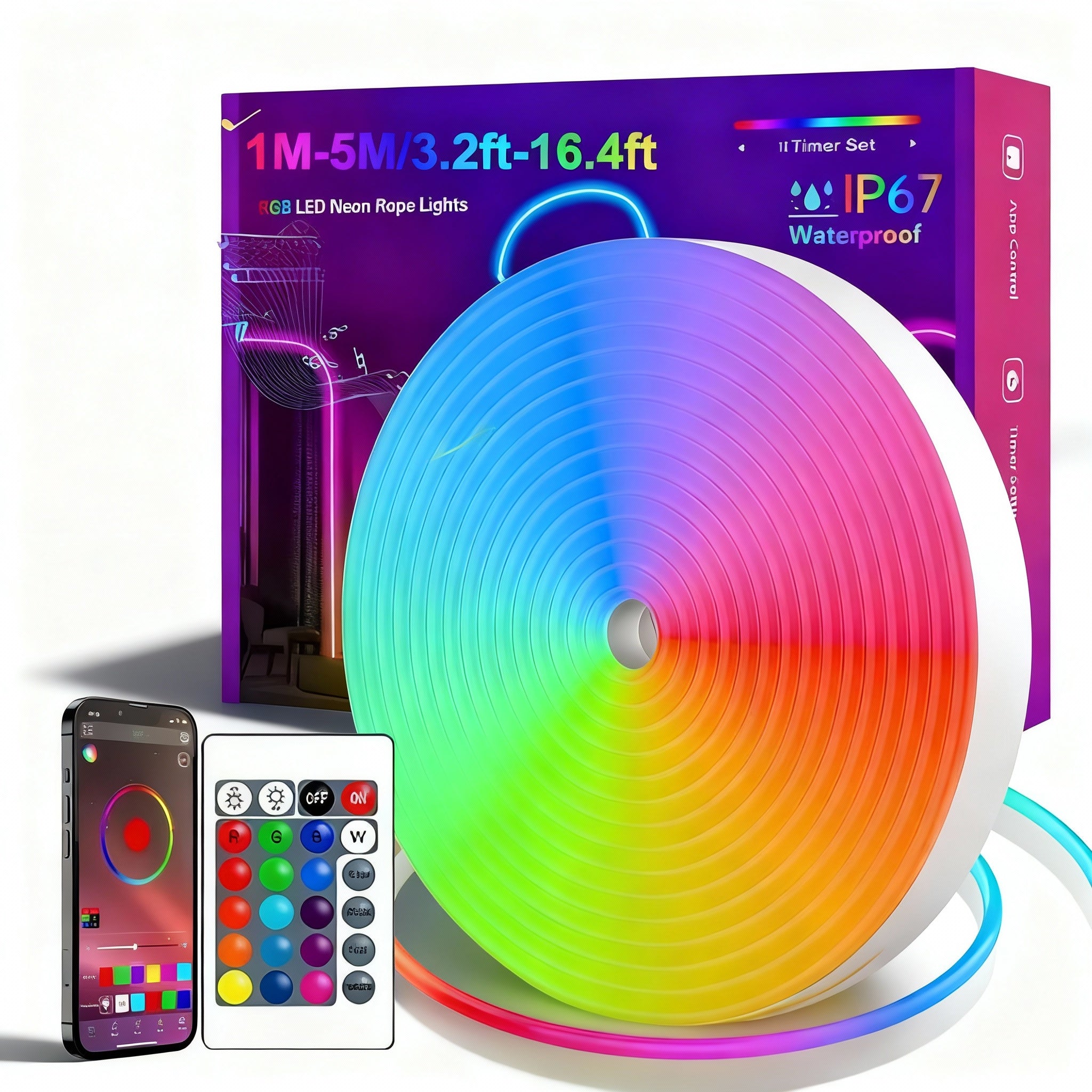 FITA LED FLEX PREMIUM + BRINDE LÂMPADA RGB COM SOM