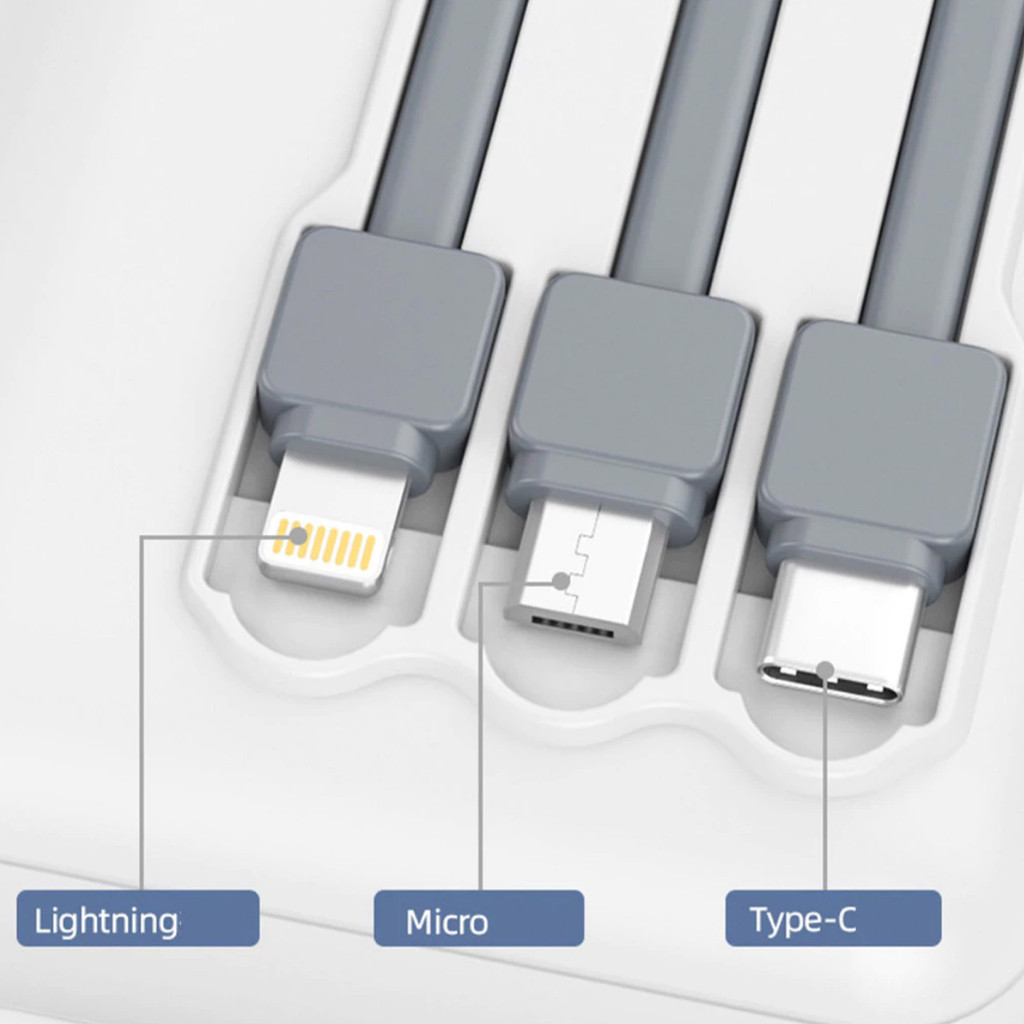Power Bank 20000mAh com Fast Charging 20W | Display LED | Cabos Lightning, USB-C e Micro USB | Carregador Portátil para iPhone e Android