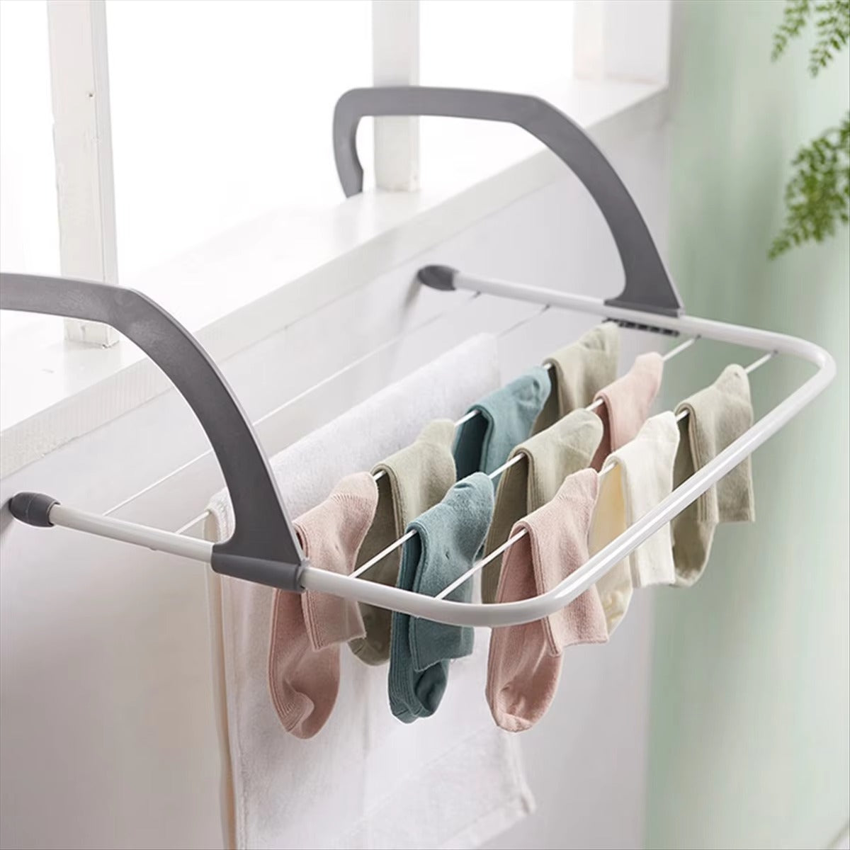 Varal Portátil Portas Janela Seca Roupa Apartamento Prático