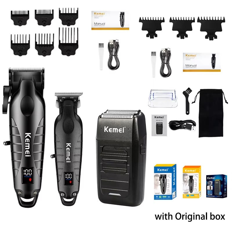 Kit de máquina de cortar cabelo Kemei
